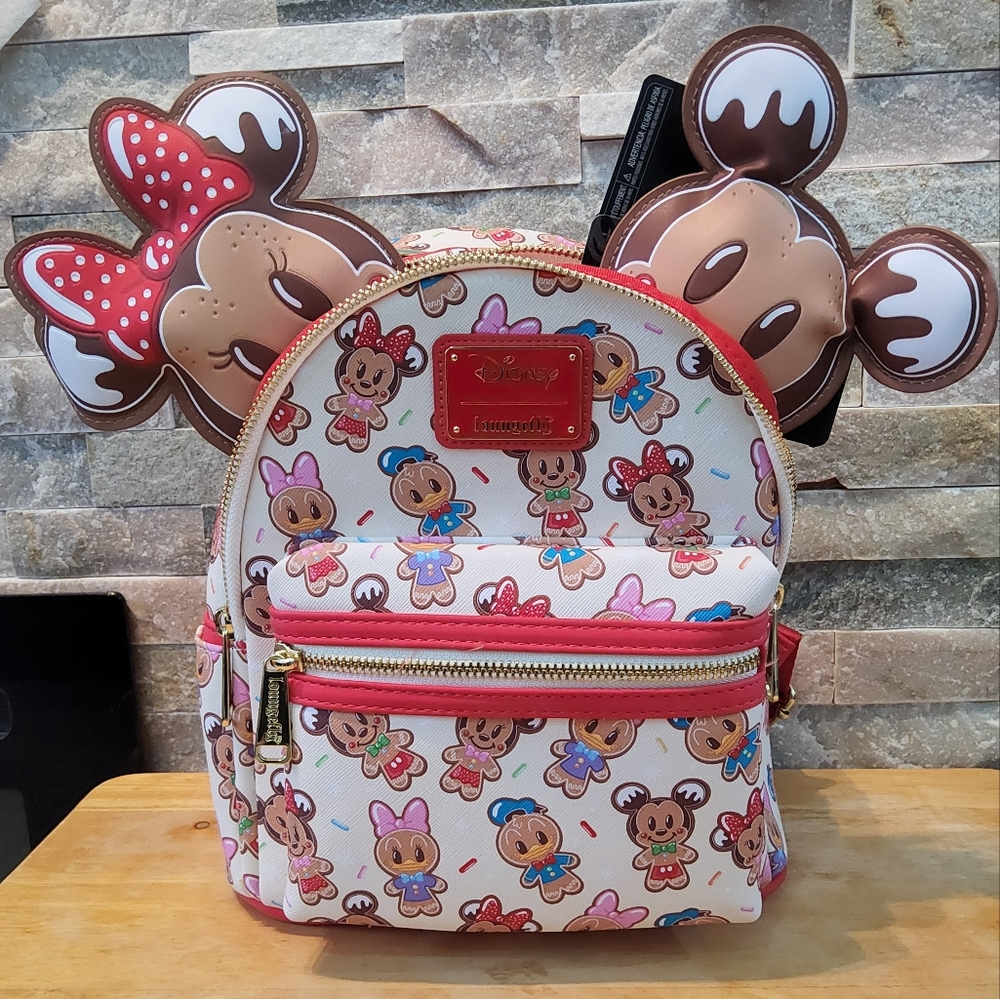 Disney Mickey & Friends Gingerbread Cookie AOP Ear Holder Mini Backpack